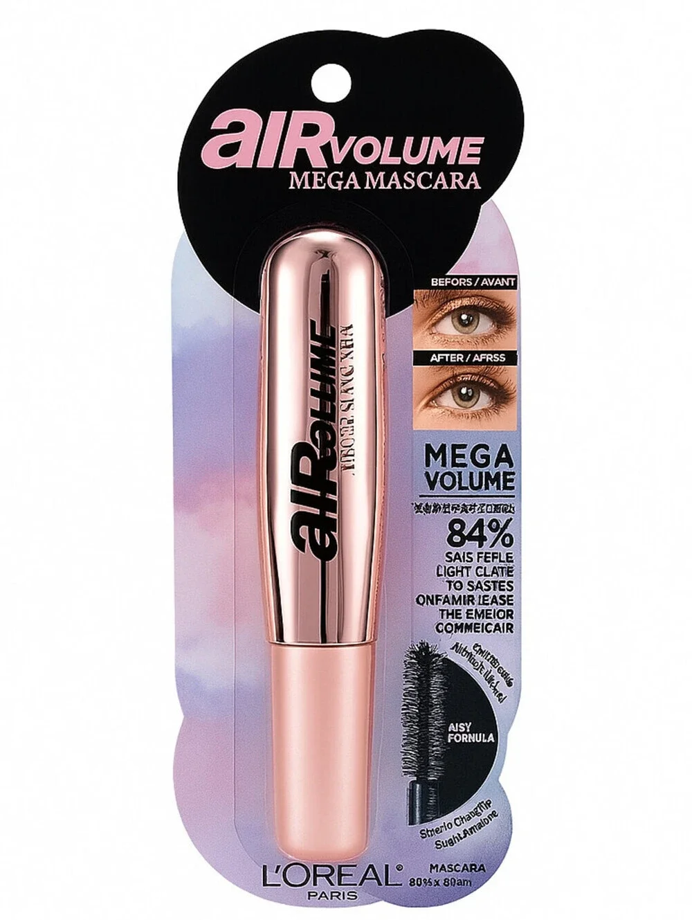 L'Oréal Air Volume Mega Mascara 850 Blackest Black 0.3oz 1 Pack New